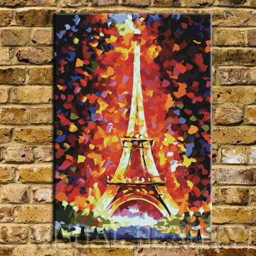 Peinture à l&#39;huile de couteau à palette de la Tour Eiffel de Paris